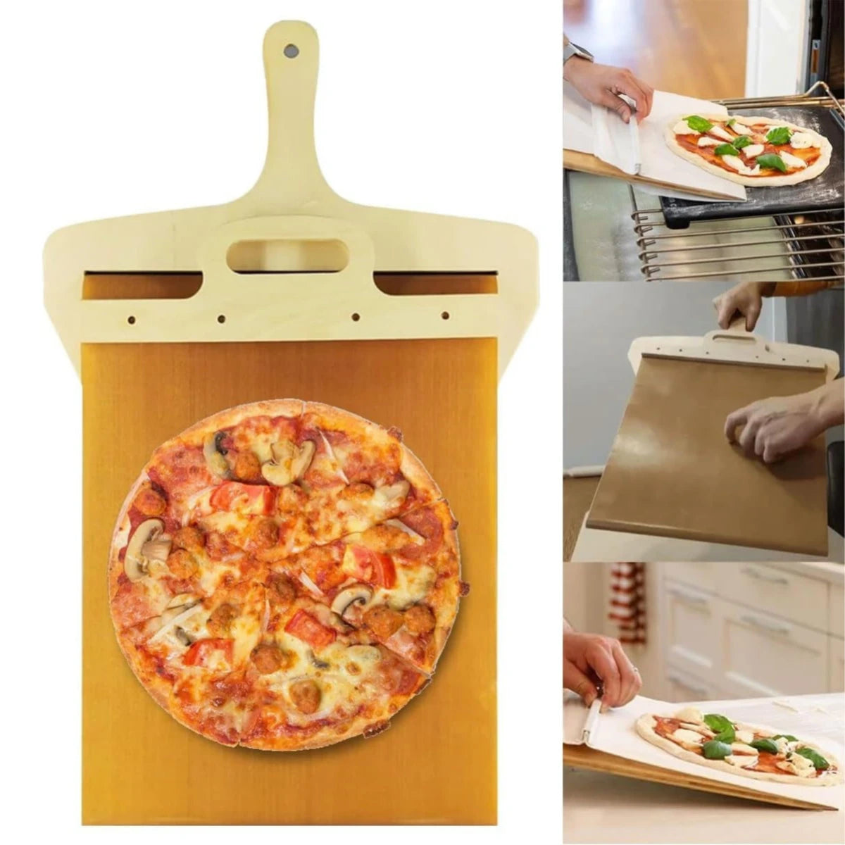 Pizza Pick with Hanging Holes Sliding Pizza Peel with Hanging Hole
